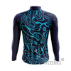 Jersey de ciclismo de manga de ángulo negro de los hombres