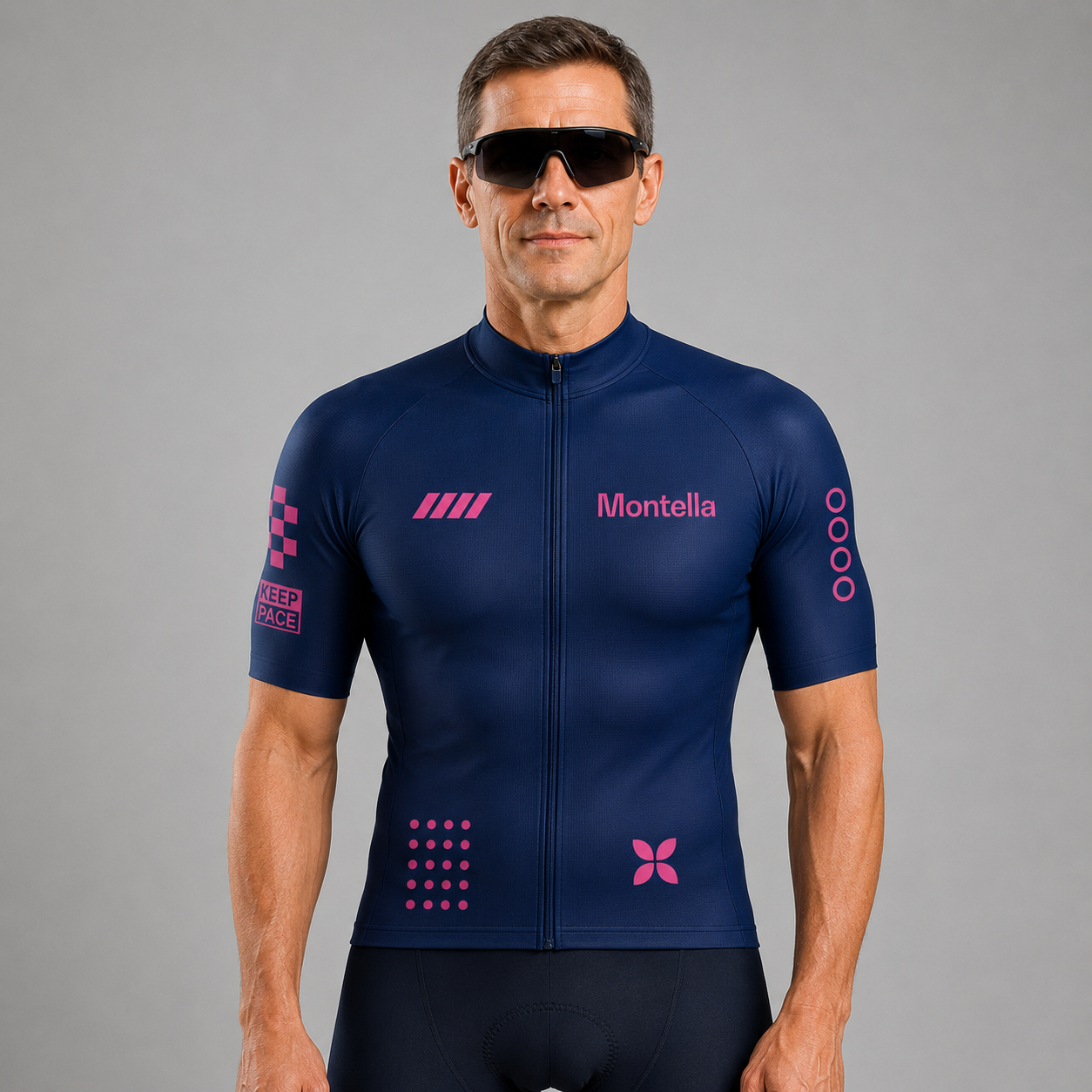 Blue cycling jersey