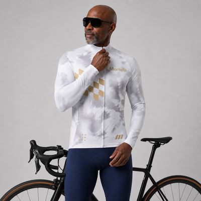 Jersey de ciclismo de manga de ángulo negro de los hombres