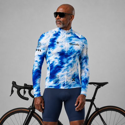 Men's Blue Long Sleeve Cycling Jersey 26/25