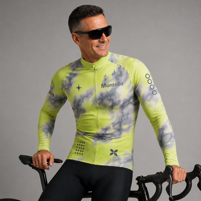 Men's Space Yellow Long Sleeve Cycling Jersey 26/21