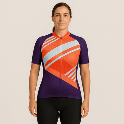 Women's Orange Pattern Cycling Jersey