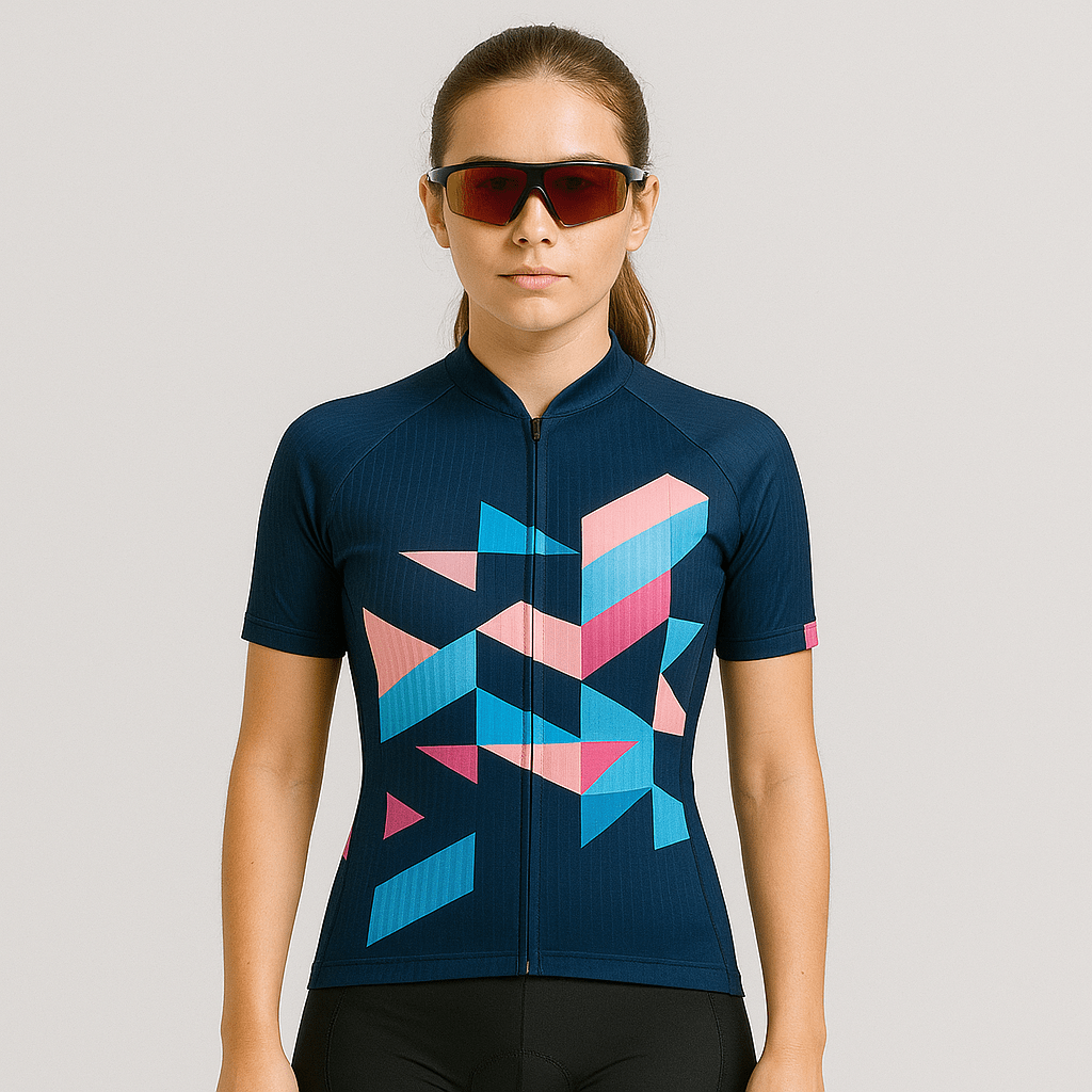 Women's Blue Pink Cycling Jersey