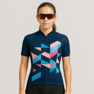 Women's Blue Pink Cycling Jersey