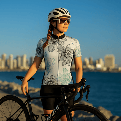 Jersey de ciclismo de flores para mujeres