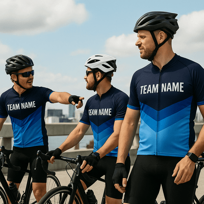 Custom Blue Team Cycling Jersey and Bibs