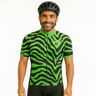 Jersey de ciclismo azul del lado de los hombres