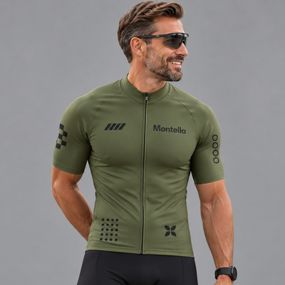 Jersey de ciclismo azul del lado de los hombres