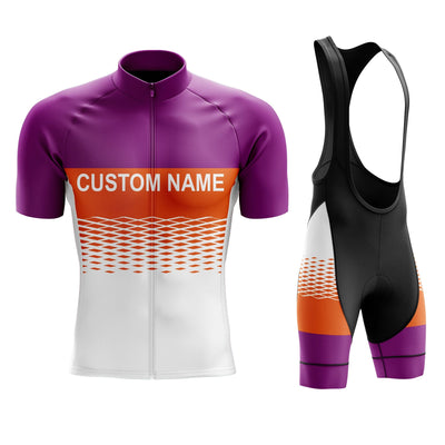 Custom White Purple Cycling Jersey or Bib Shorts