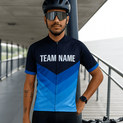 Custom Blue Team Cycling Jersey and Bibs