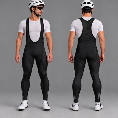 Pantalones de babero de ciclo acolchado para hombres