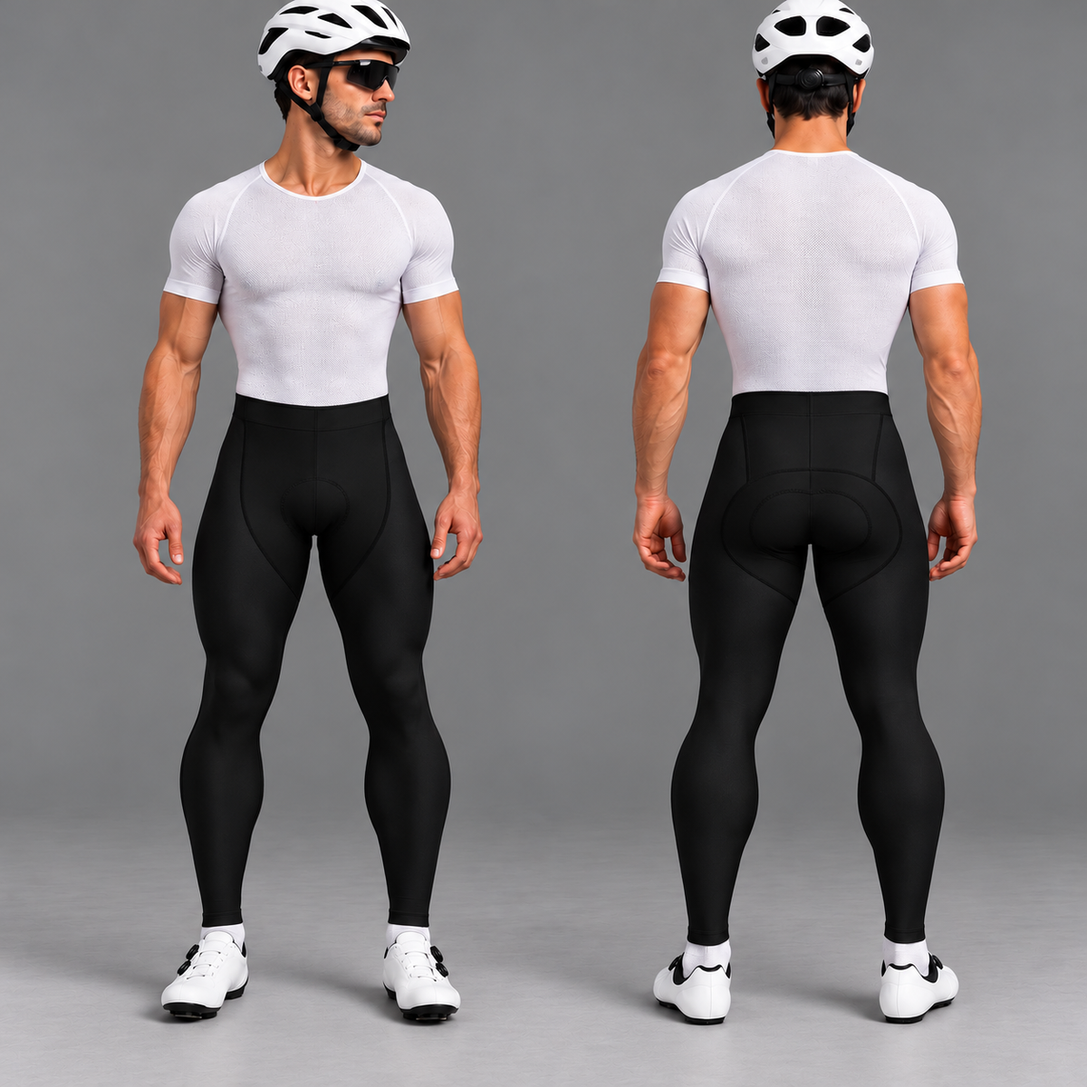 Pantalones de babero de ciclo acolchado para hombres
