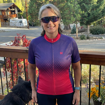 Women's Pink Gradient Cycling Jersey