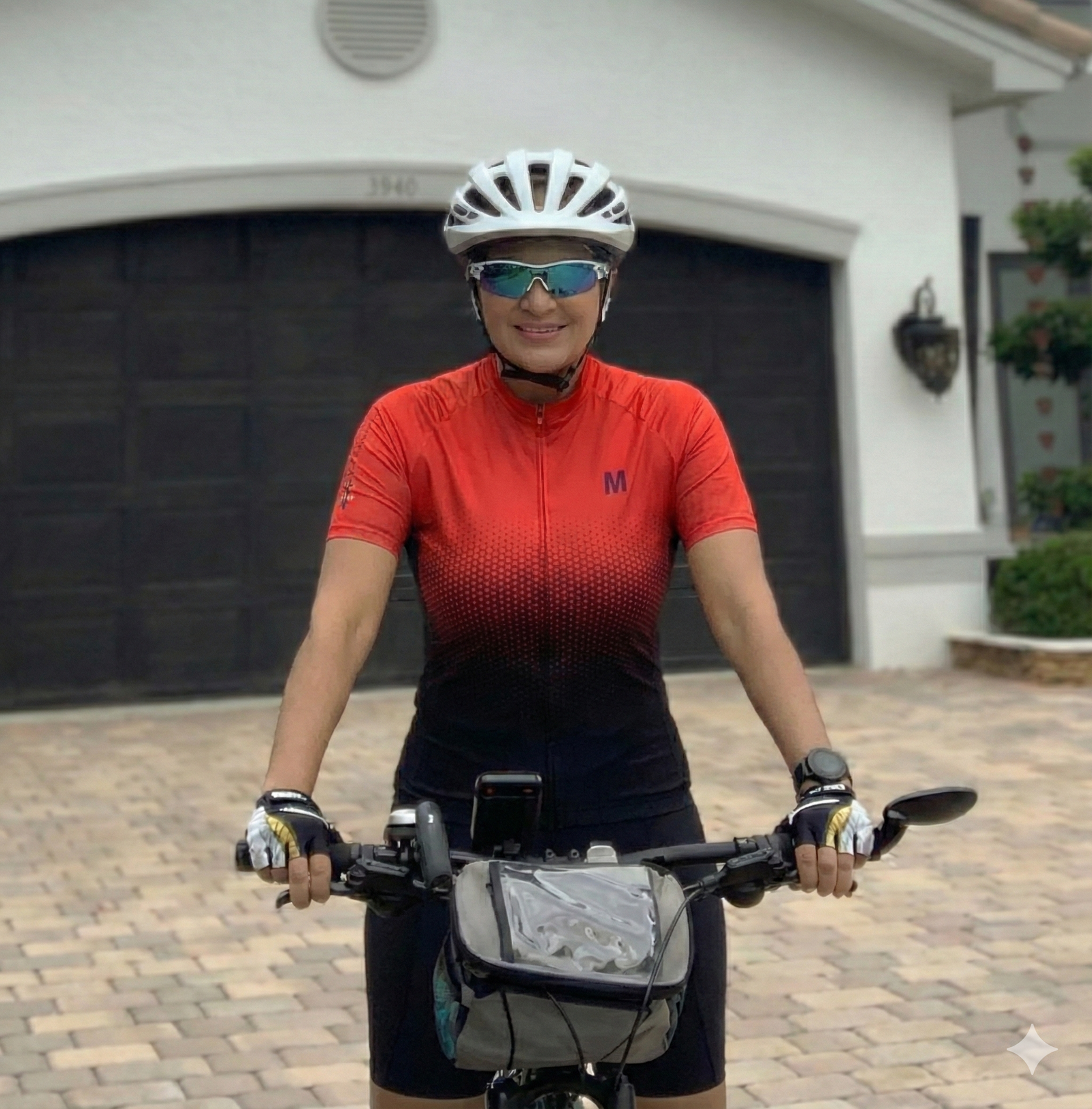 Women's Red Gradient Cycling Jersey or Shorts