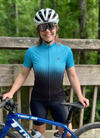 Women's Blue Gradient Cycling Jersey or Shorts
