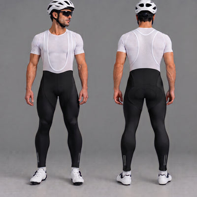Pantalones de babero de ciclo acolchado para hombres