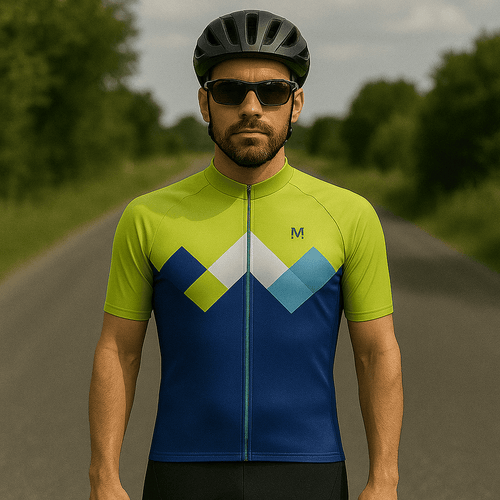 Green Blue Spin Cycling Jersey