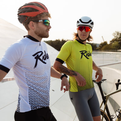 Jersey de ciclismo azul del lado de los hombres