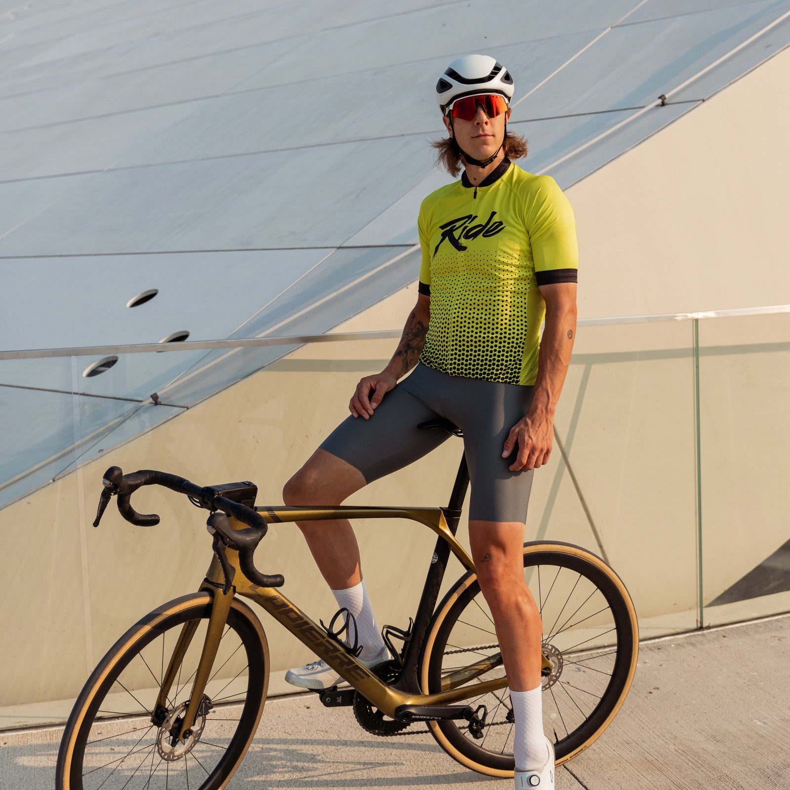 Jersey de ciclismo azul del lado de los hombres