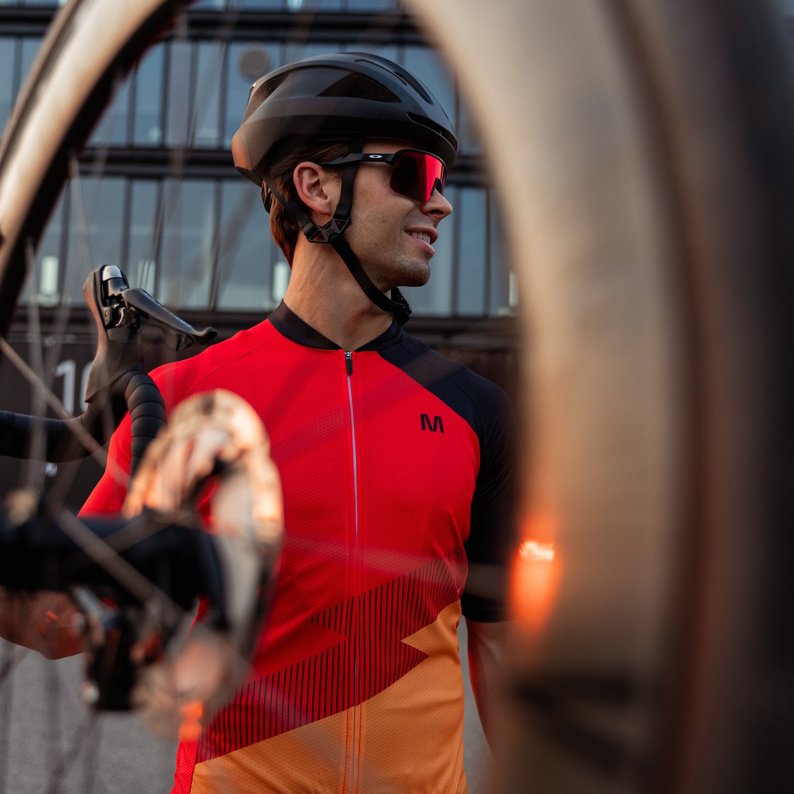 Jersey de ciclismo azul del lado de los hombres