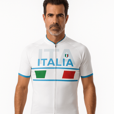 Italia White Cycling Jersey