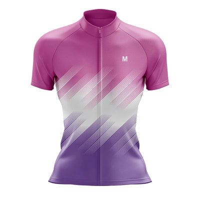 Jersey de ciclismo de gradiente rosado de mujeres
