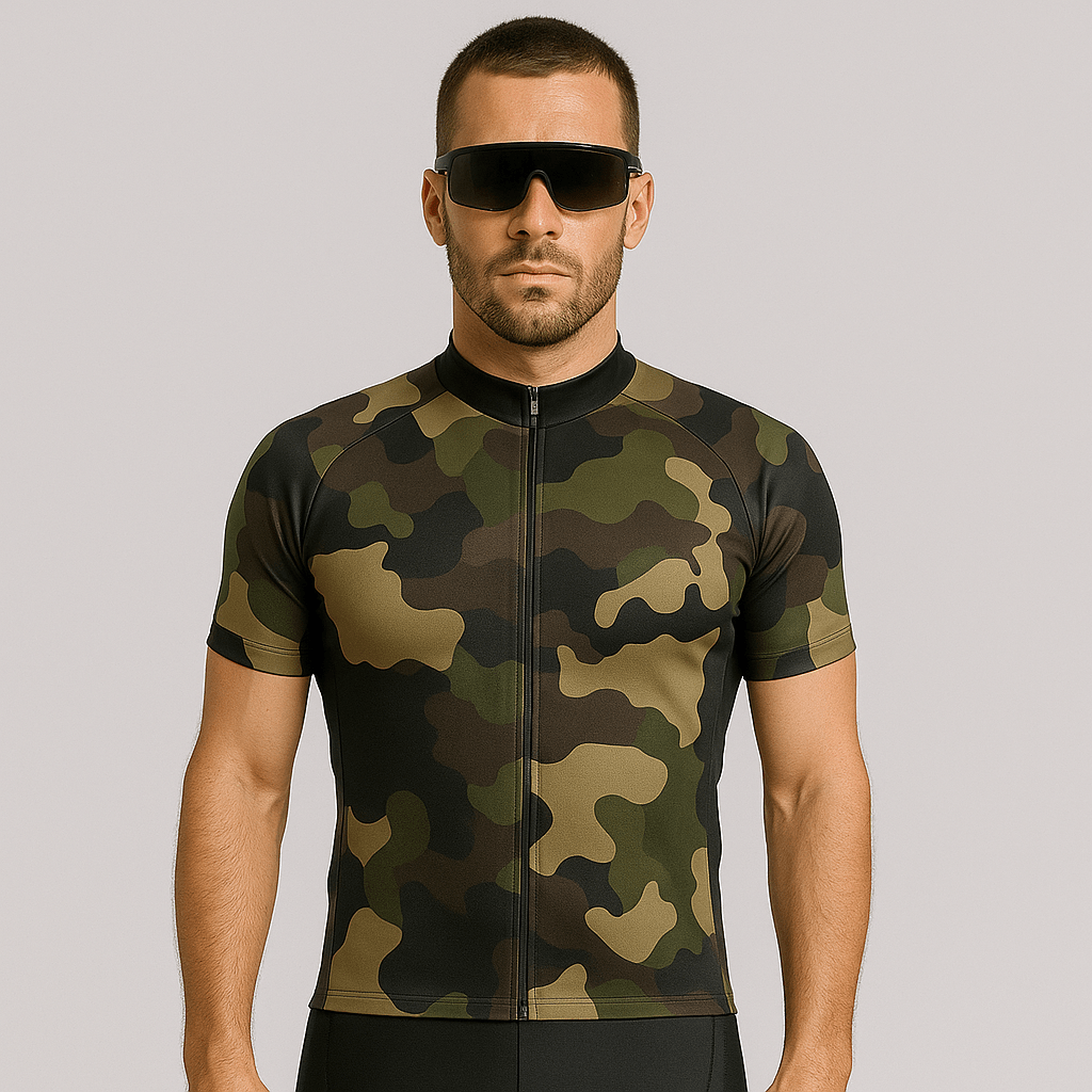 Men's Army Camouflage Cycling Jersey