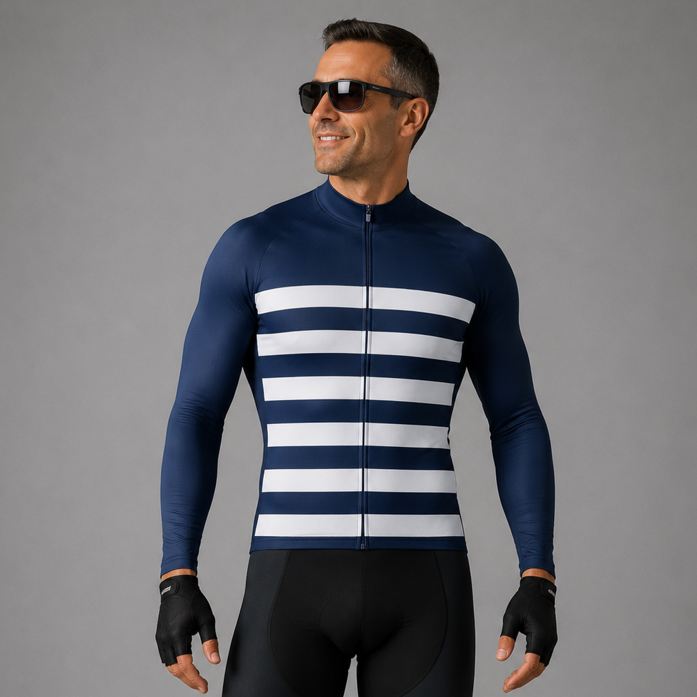 Men's Blue Long Sleeve Cycling Jersey 26/4 Edition