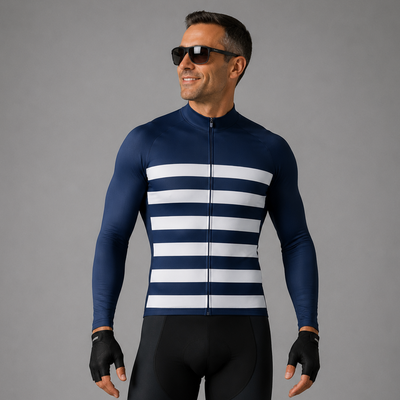 Men's Blue Long Sleeve Cycling Jersey 26/4 Edition