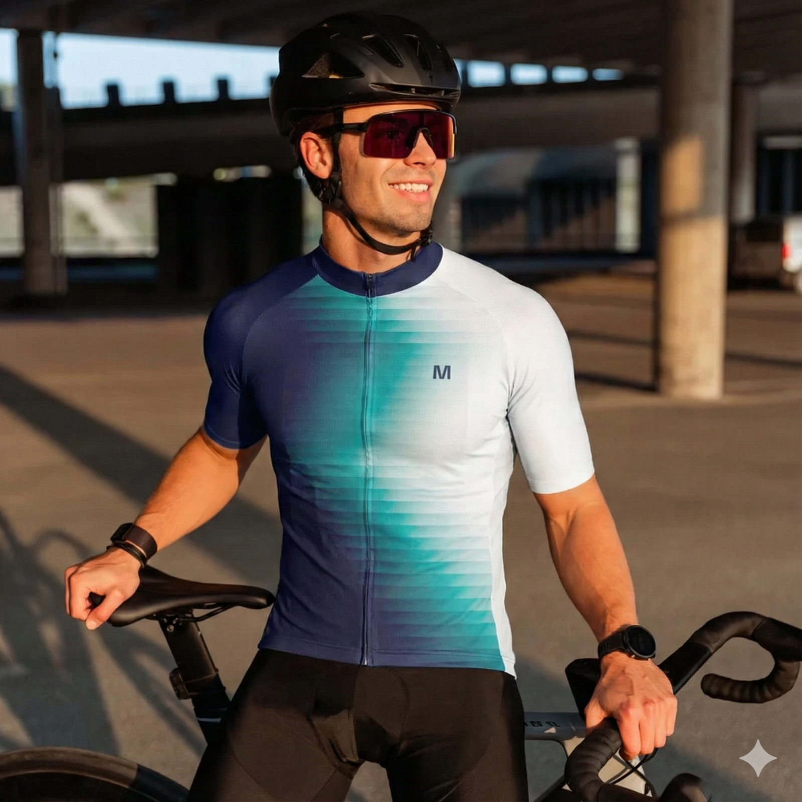 Men's Blue Side Cycling Jersey