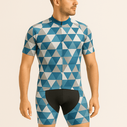 Men's Blue Triangles Cycling Jersey or Bibs