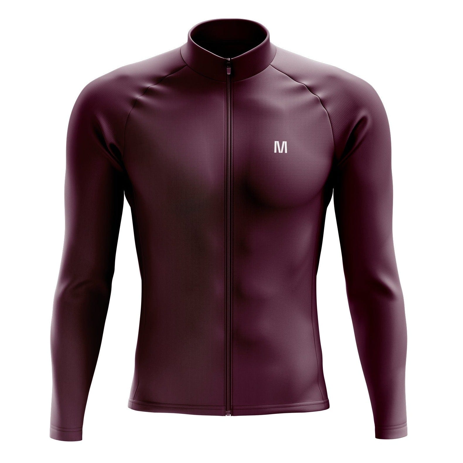 Men's Burgundy Thermal Fleece Cycling Jacket