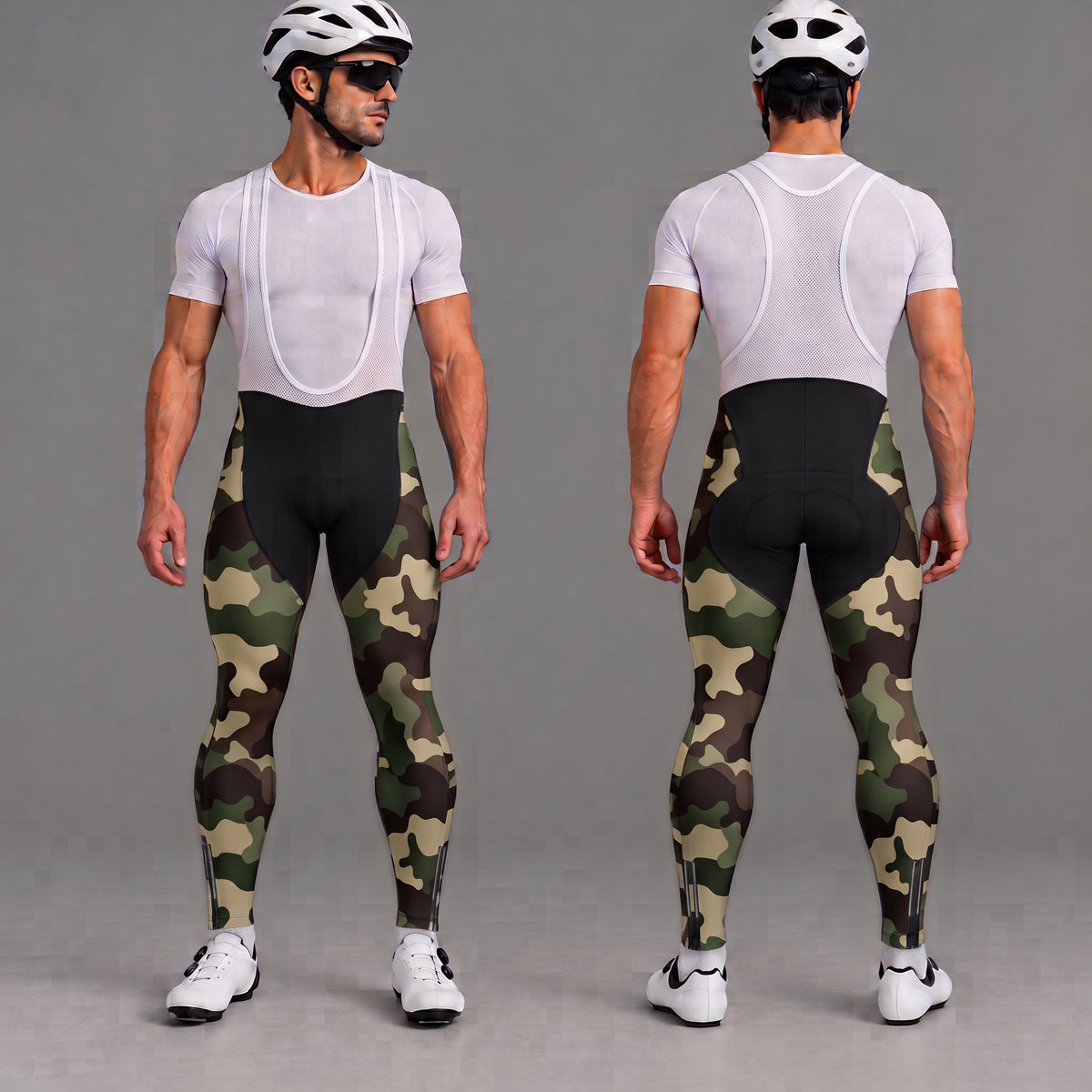 Men’s Camouflage Padded Cycling Bib Pants Tights