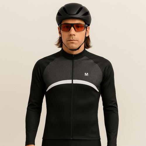 Men's Grey Long Sleeve Cycling Jersey