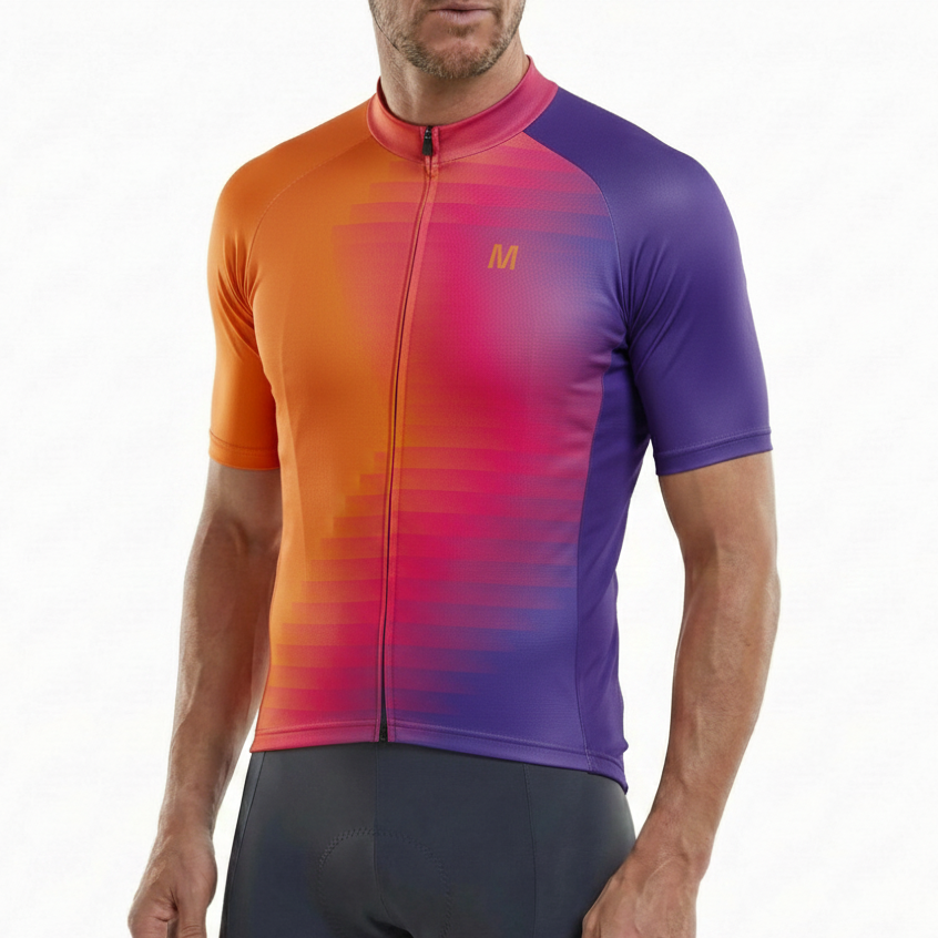 Jersey de ciclismo azul del lado de los hombres