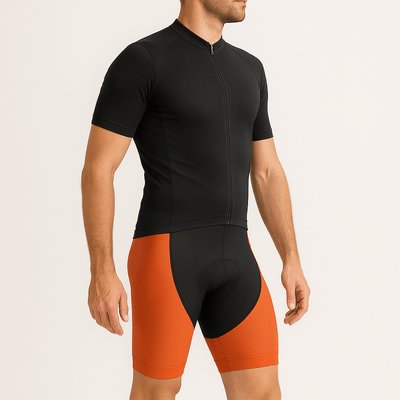 Men's Orange Gel Padded Cycling Shorts