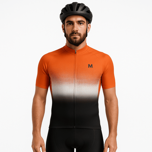 Men's Orange Gradient Cycling Jersey