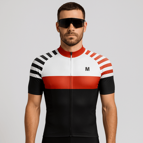 Men's Orange Wheelie Cycling Jersey