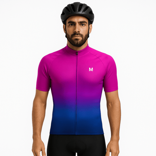 Men's Pink Gradient Cycling Jersey