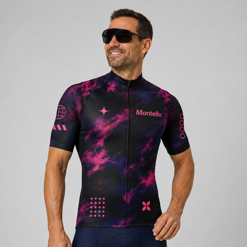 Men's Pink Space Cycling Jersey or Bib Shorts 26/24