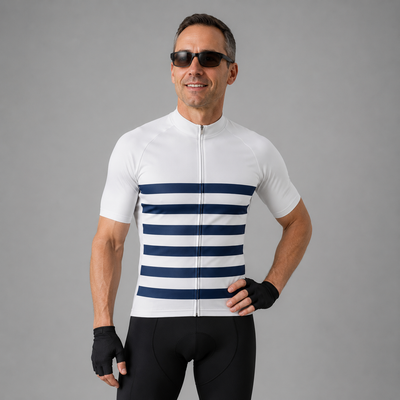 Men's White Cycling Jersey