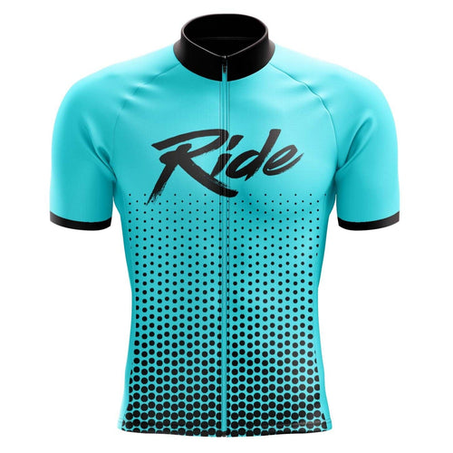 Men's Aqua Blue Ride Cycling Jersey