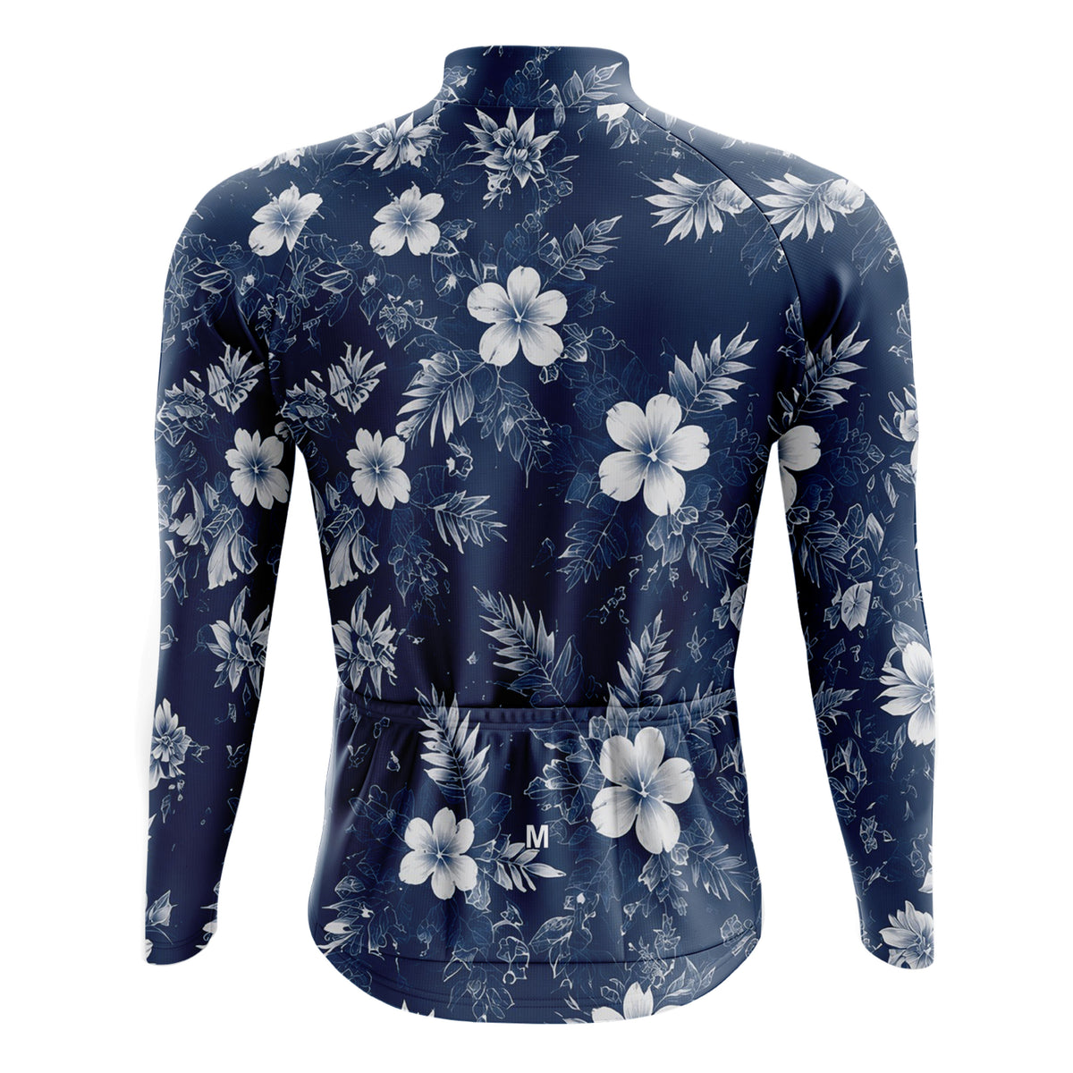 Men's Blue Floral Long Sleeve Cycling Jersey 26/19