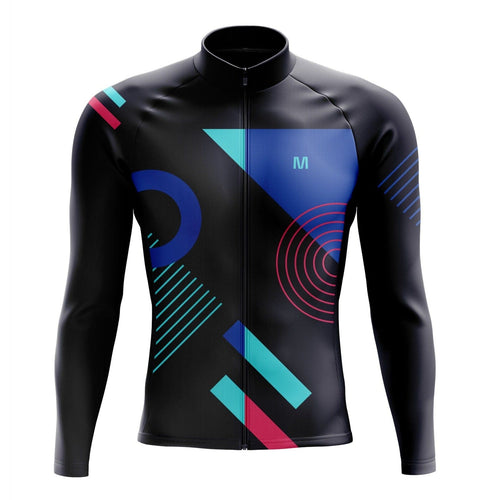 Men's Blue Tempo Long Sleeve Cycling Jersey