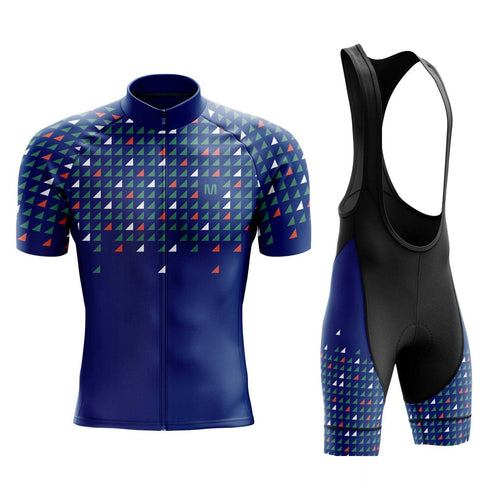 Men's Blue Triangles Cycling Jersey or Bib Shorts