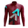 Men's Burgundy Arrows Long Sleeve Cycling Jersey