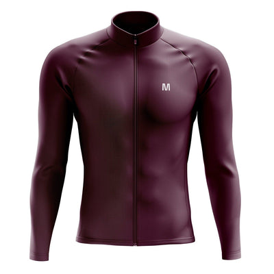 Men's Burgundy Thermal Fleece Cycling Jacket