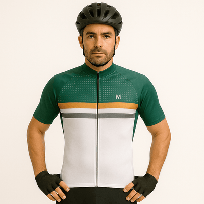 Men's Green White Cycling Jersey