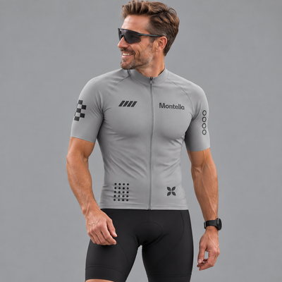 Men's Grey Cycling Jersey or Bib Shorts