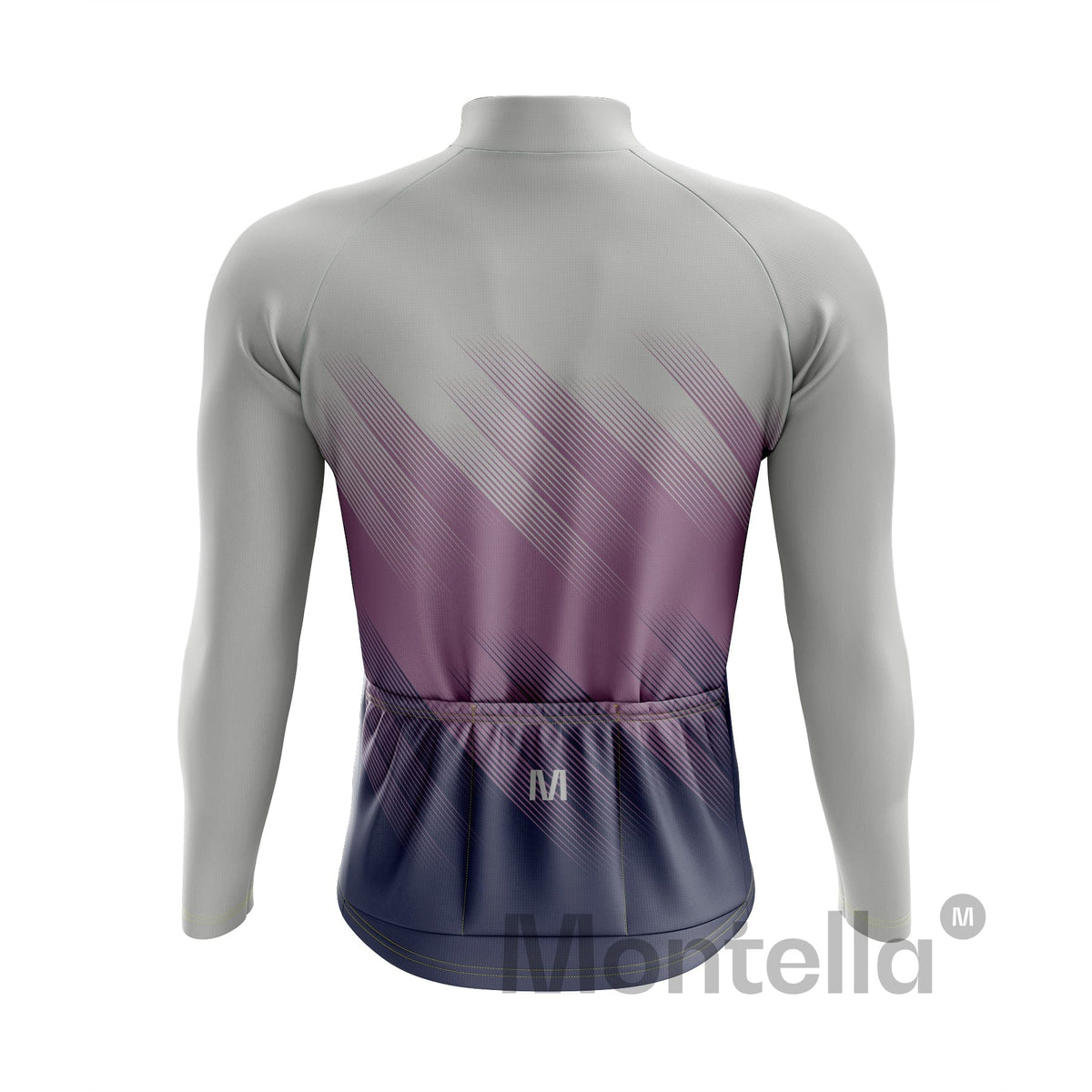 Men's Grey Purple Thermal Fleece Cycling Jacket